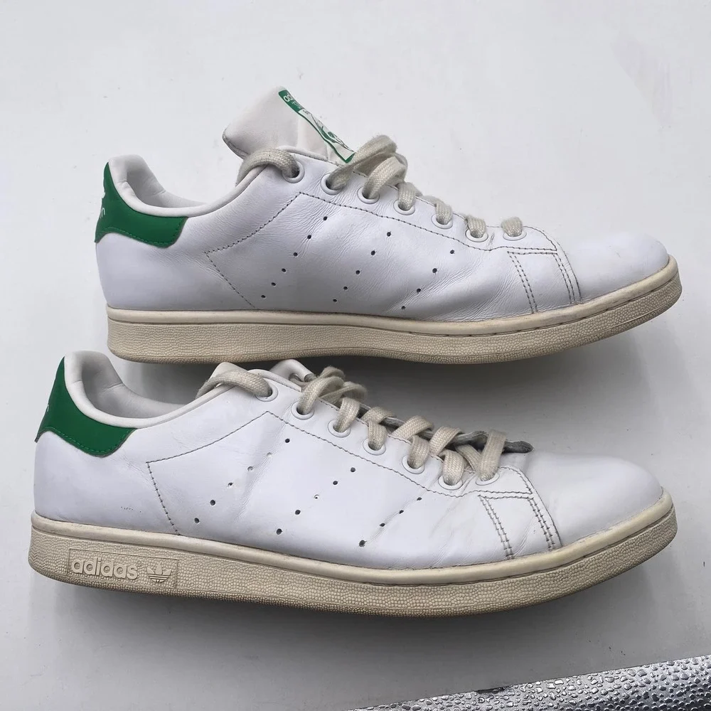 Adidas Stan Smith Sneakers Men 10 White Green Leather Classic M20324 Tennis Shoe